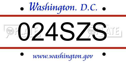 024SZS District Of Columbia License Plate