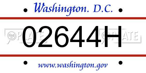 02644H District Of Columbia License Plate
