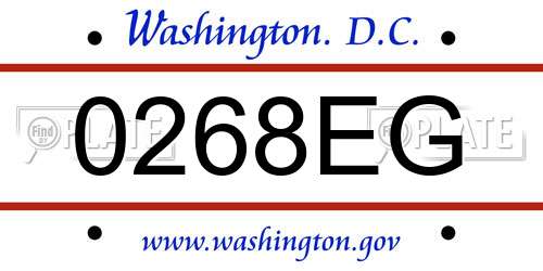 0268EG District Of Columbia License Plate