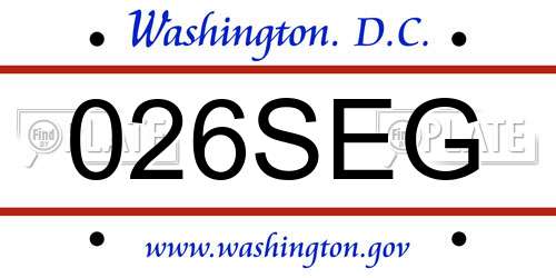 026SEG District Of Columbia License Plate