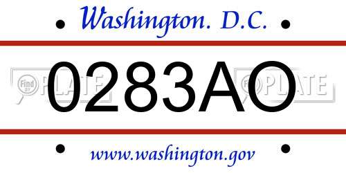 0283AO District Of Columbia License Plate
