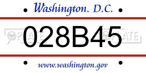 028B45 District Of Columbia License Plate