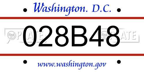 028B48 District Of Columbia License Plate
