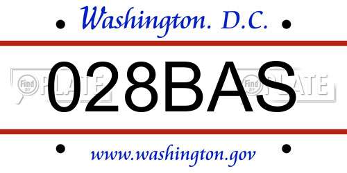 028BAS District Of Columbia License Plate