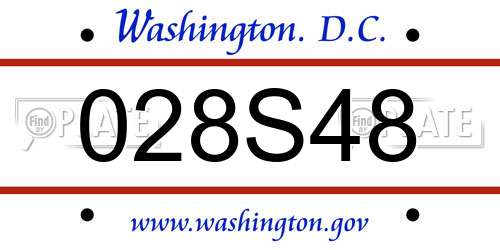 028S48 District Of Columbia License Plate