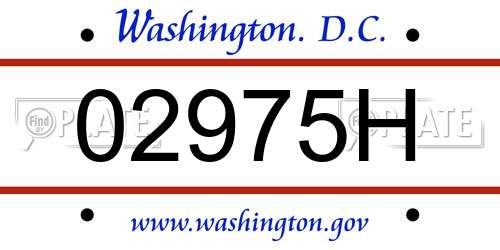 02975H District Of Columbia License Plate