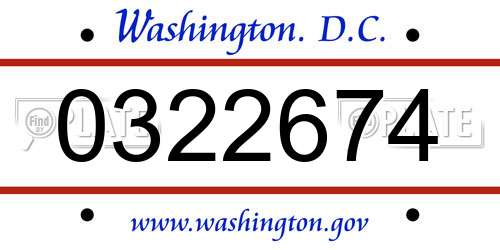 0322674 District Of Columbia License Plate