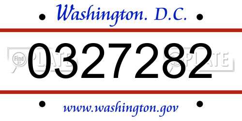 0327282 District Of Columbia License Plate