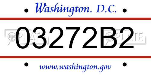 03272B2 District Of Columbia License Plate