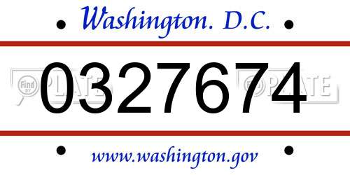 0327674 District Of Columbia License Plate