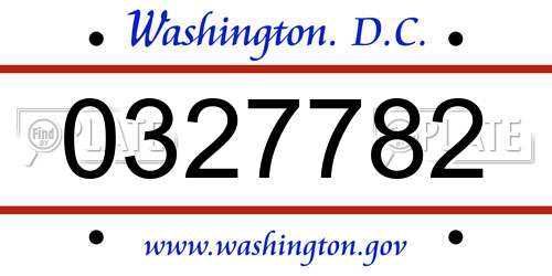 0327782 District Of Columbia License Plate