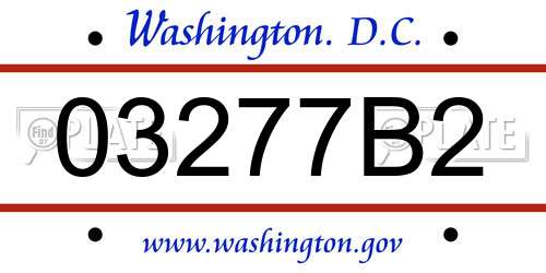 03277B2 District Of Columbia License Plate