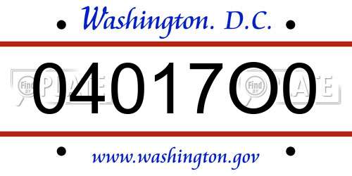 04017O0 District Of Columbia License Plate