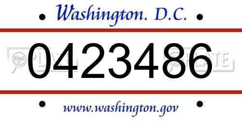 0423486 District Of Columbia License Plate