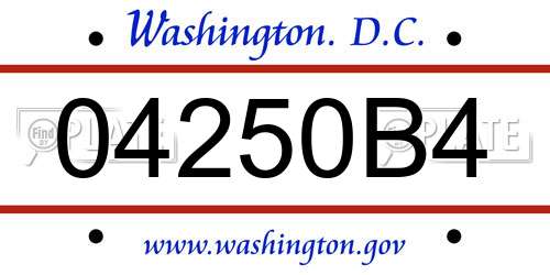 04250B4 District Of Columbia License Plate