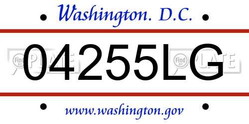 04255LG District Of Columbia License Plate