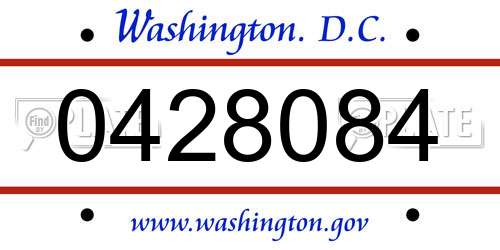 0428084 District Of Columbia License Plate