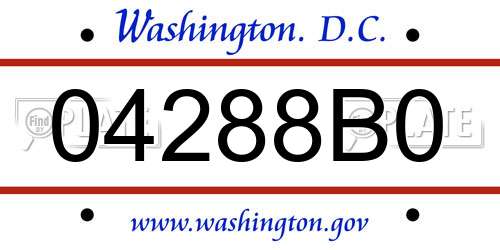04288B0 District Of Columbia License Plate
