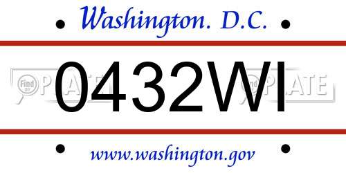 0432WI District Of Columbia License Plate