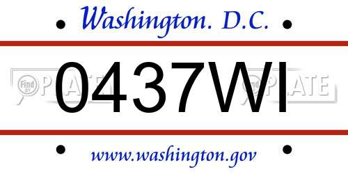 0437WI District Of Columbia License Plate