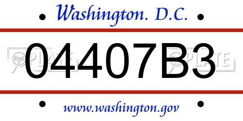 04407B3 District Of Columbia License Plate