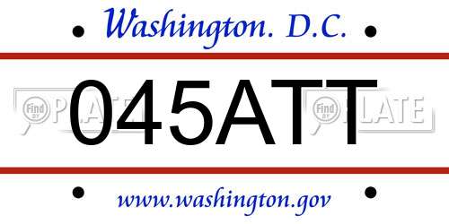 045ATT District Of Columbia License Plate