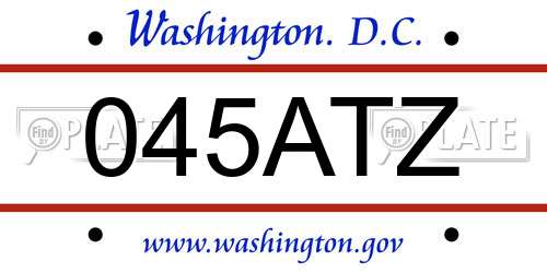 045ATZ District Of Columbia License Plate