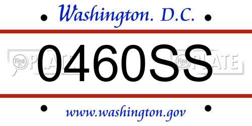 0460SS District Of Columbia License Plate