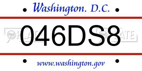 046DS8 District Of Columbia License Plate