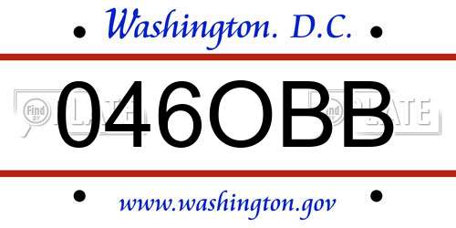 046OBB District Of Columbia License Plate