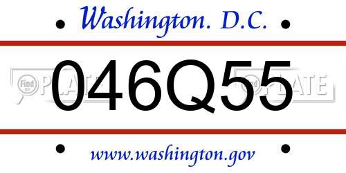 046Q55 District Of Columbia License Plate