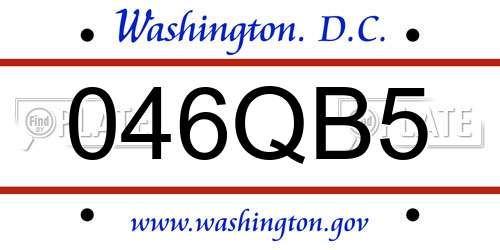 046QB5 District Of Columbia License Plate