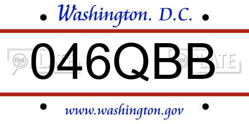 046QBB District Of Columbia License Plate