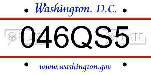 046QS5 District Of Columbia License Plate