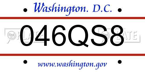 046QS8 District Of Columbia License Plate