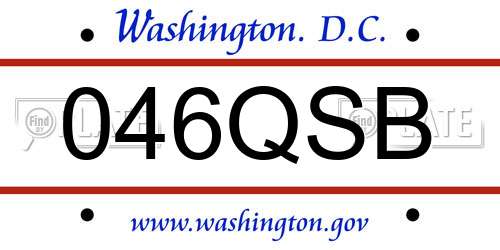 046QSB District Of Columbia License Plate