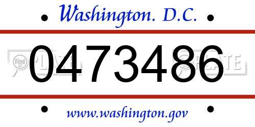 0473486 District Of Columbia License Plate