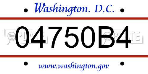 04750B4 District Of Columbia License Plate