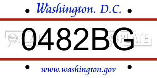 0482BG District Of Columbia License Plate