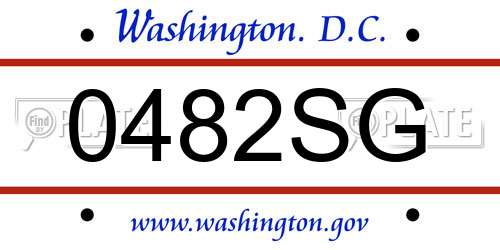 0482SG District Of Columbia License Plate