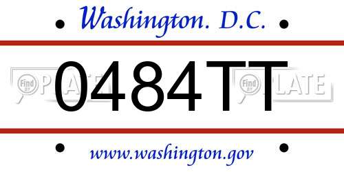 0484TT District Of Columbia License Plate