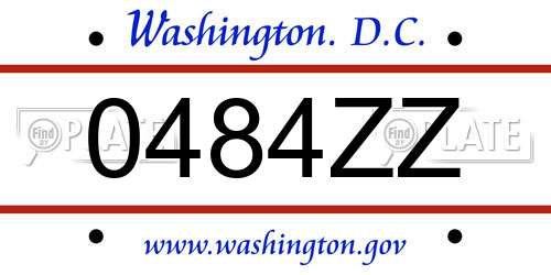 0484ZZ District Of Columbia License Plate