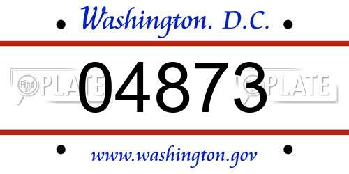 04873 District Of Columbia License Plate