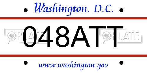 048ATT District Of Columbia License Plate