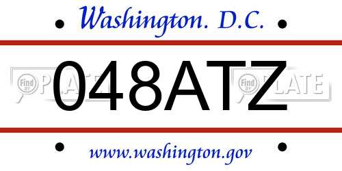 048ATZ District Of Columbia License Plate