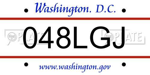 048LGJ District Of Columbia License Plate