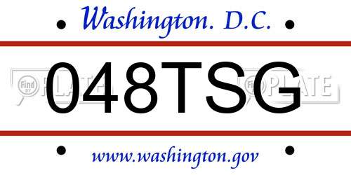 048TSG District Of Columbia License Plate