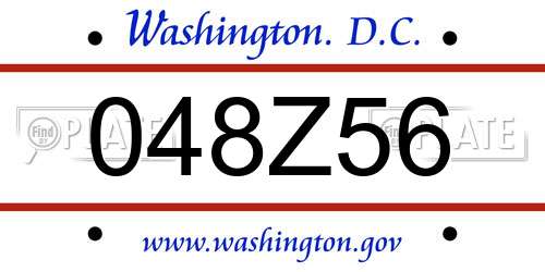 048Z56 District Of Columbia License Plate