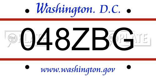 048ZBG District Of Columbia License Plate
