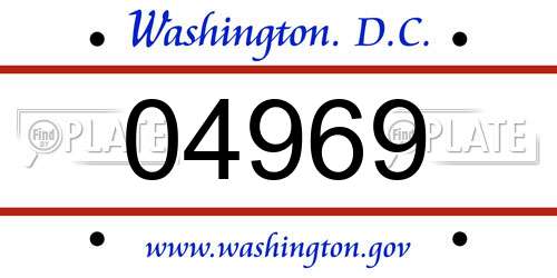 04969 District Of Columbia License Plate